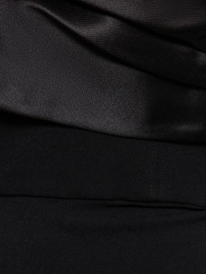 Krepové saténové dlouhé šaty Solace London černé