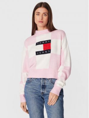 Pull large Tommy Jeans rose
