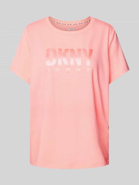Koszulka z nadrukiem Dkny Performance różowa