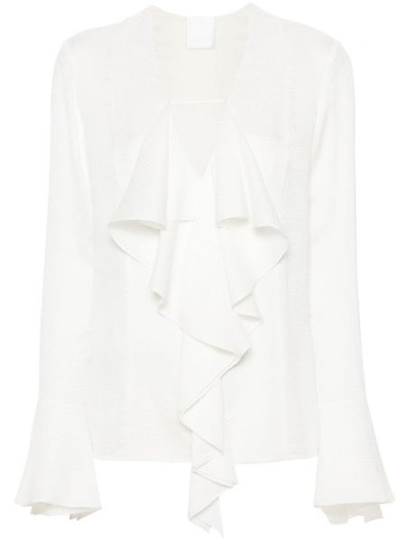 Svilena bluza iz žakarda Givenchy bela