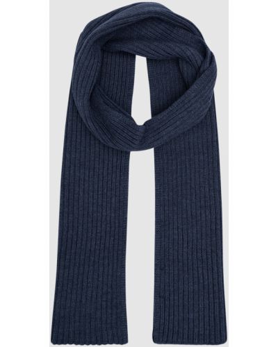 Шерстяной шарф из шерсти мериноса D'uomo Milano синий