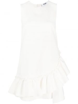 Αμάνικο φόρεμα με βολάν Msgm λευκό