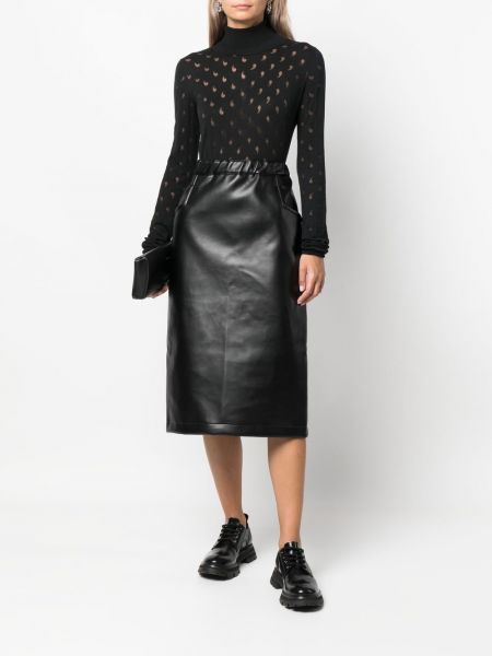 Kožená sukně z imitace kůže Black Comme Des Garçons černé