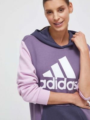 Bluza z kapturem Adidas fioletowa