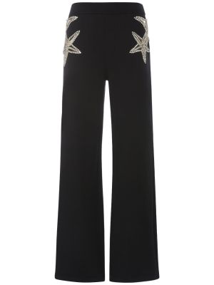 Pantalones rectos con bordado de estrellas Dsquared2 negro