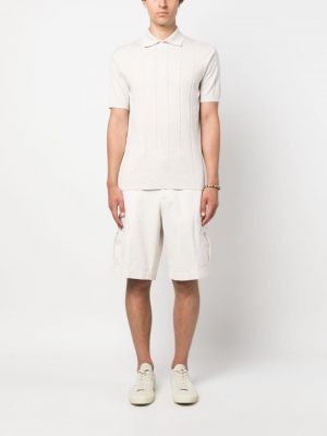 Shorts cargo en coton avec poches Brunello Cucinelli blanc