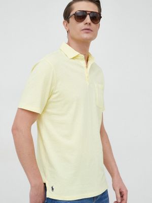 Ленена поло тениска Polo Ralph Lauren жълто