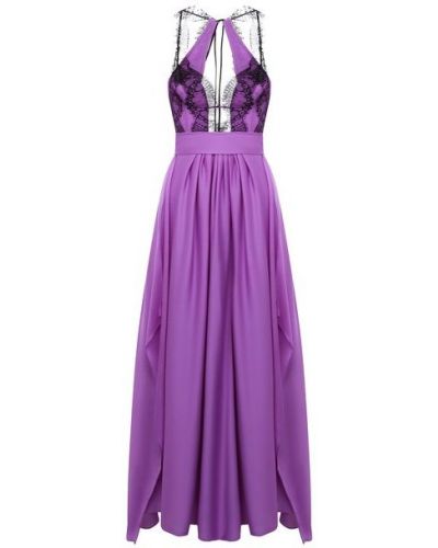 Шелковое платье Victoria Beckham, фиолетовое