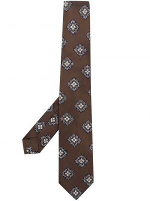 Жакардова копринена вратовръзка Barba кафяво