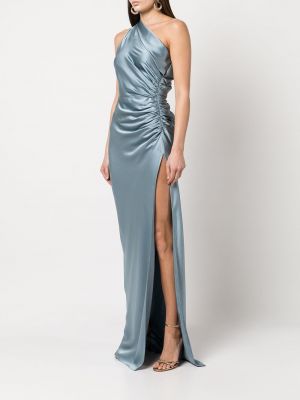 Jedwabna sukienka wieczorowa Michelle Mason niebieska