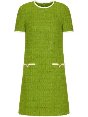 Tvídové šaty Valentino Garavani zelená