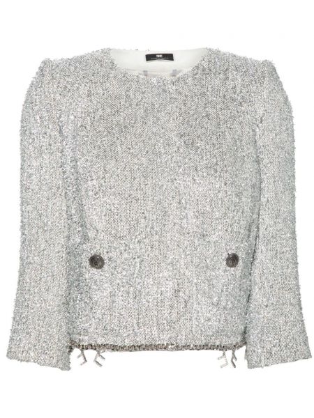 Tweed dzseki Elisabetta Franchi ezüstszínű