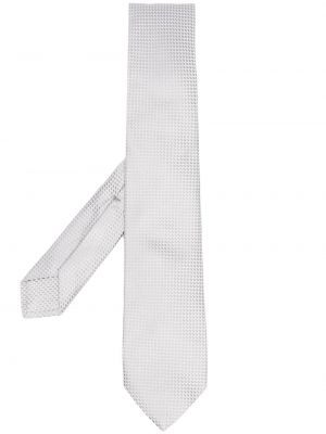 Cravată de mătase cu imagine cu imprimeu geometric Barba gri