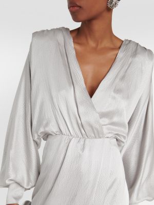 Копринена сатенена макси рокля Max Mara бяло