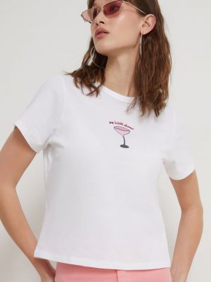 Bavlněné tričko Abercrombie & Fitch bílé