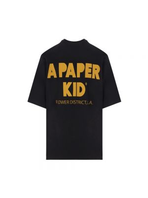 Koszulka z nadrukiem oversize A Paper Kid czarna