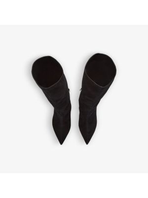Замшевые сапоги на каблуке с острым носком Lk Bennett черные