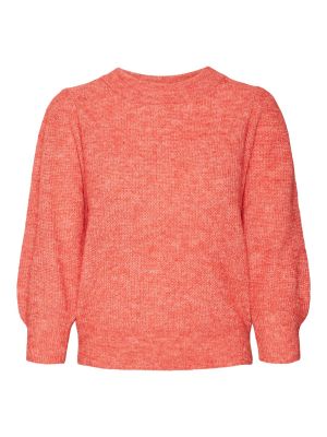 Меланжов пуловер Vero Moda червено