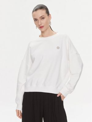 Laza szabású pamut pulóver Twinset fehér