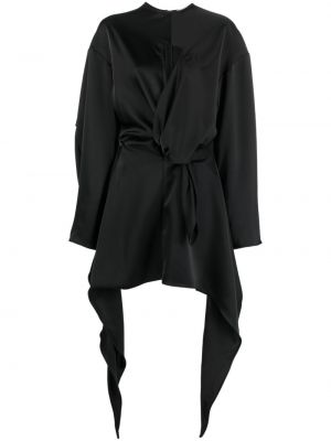 Ασύμμετρη σατέν κοκτέιλ φόρεμα The Attico μαύρο
