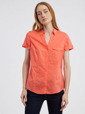Блуза с яка Camaieu оранжево
