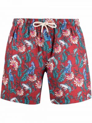 Slips à fleurs Peninsula Swimwear rouge