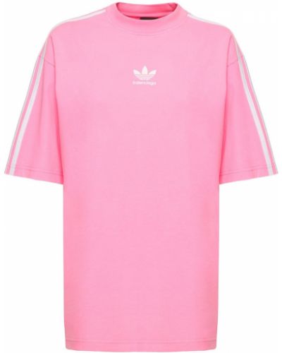Bavlněné tričko Balenciaga - růžová