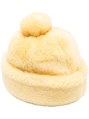 Čepice s kožíškem Lanvin žlutý