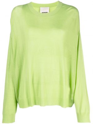 Плетен пуловер Aeron зелено