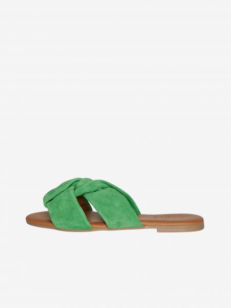 Papuče od brušene kože Pieces zelena