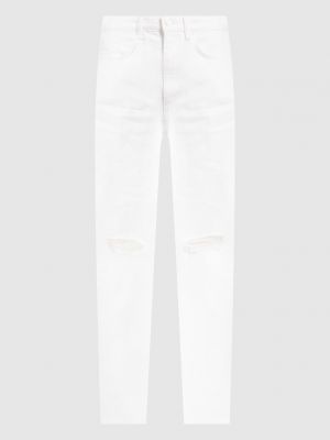 Белые рваные прямые джинсы Alexander Wang