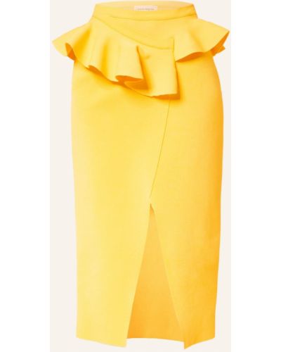 Dzianinowa spódnica ołówkowa Alexander Mcqueen żółta