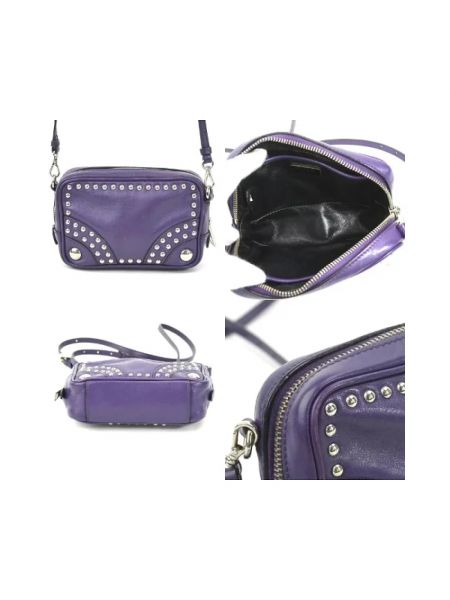 Bolso cruzado de cuero Prada Vintage violeta
