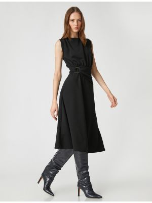 Mini šaty bez rukávů s kulatým výstřihem Koton černé