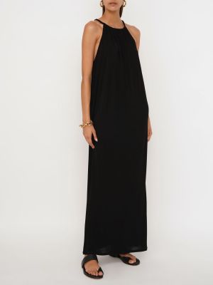 Μάξι φόρεμα από βισκόζη από κρεπ Max Mara μαύρο