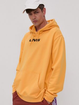 Pamučna hoodie s kapuljačom Levi's® narančasta
