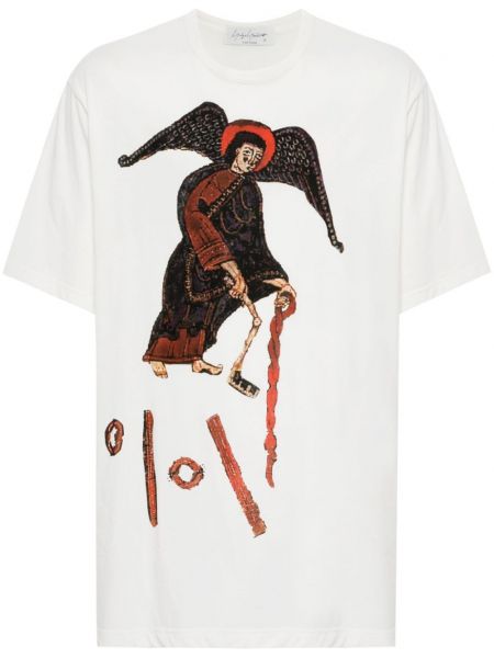T-krekls ar apdruku Yohji Yamamoto balts