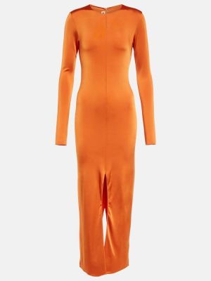 Midi šaty jersey Marni oranžové