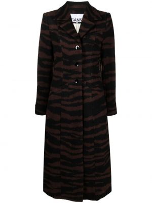 Žakárový kabát s leopardím vzorom Ganni