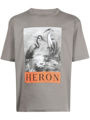 T-shirt con stampa Heron Preston grigio