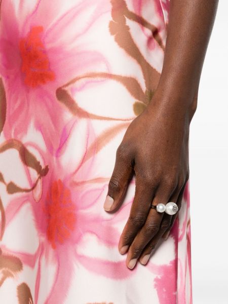 Pärlitega sõrmus Versace hõbedane