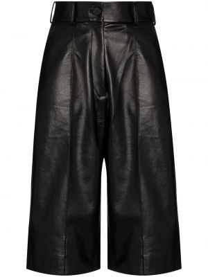 Pantalones culotte de cuero Materiel negro