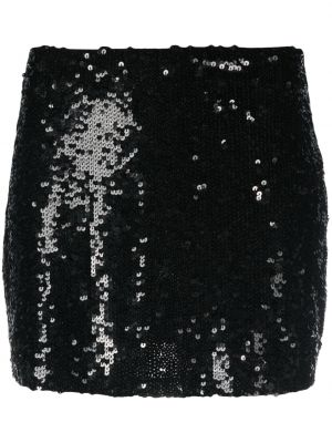 Minigonna con paillettes P.a.r.o.s.h. nero