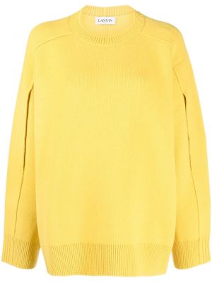 Плетен пуловер Lanvin жълто