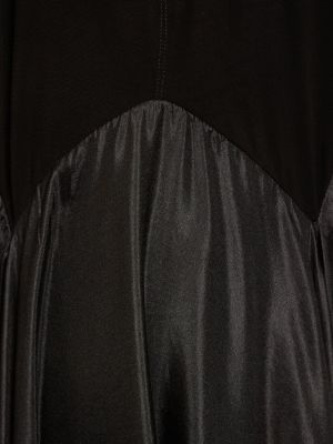 Μεταξωτή μάξι φόρεμα Rick Owens μαύρο