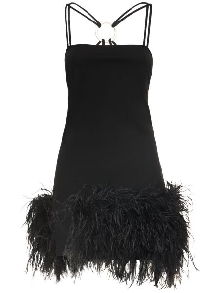 Mini vestido con plumas de plumas The Attico negro