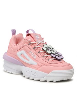 Sneakerși cu model floral Fila Disruptor roz