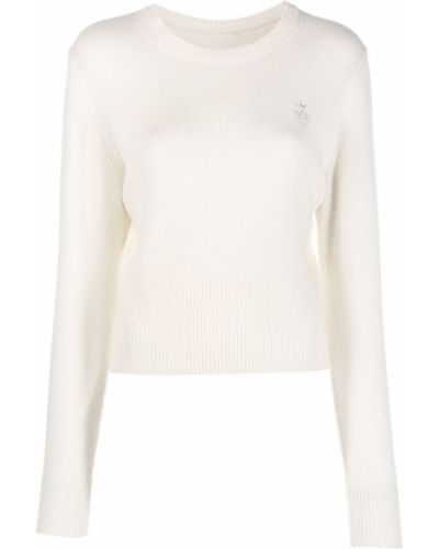 Кашмирен пуловер бродиран Pucci бяло