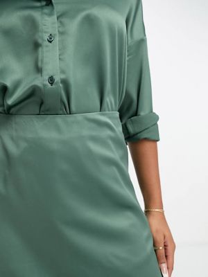 Атласная юбка мини Vero Moda зеленая