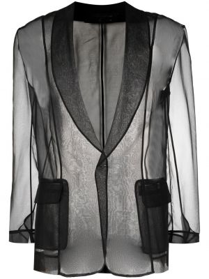 Прозрачен копринен блейзър Atu Body Couture черно